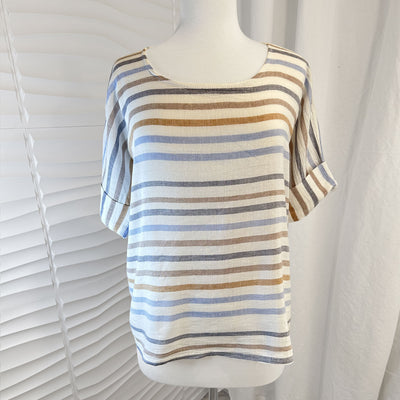 Milan Striped Linen Dolman Top