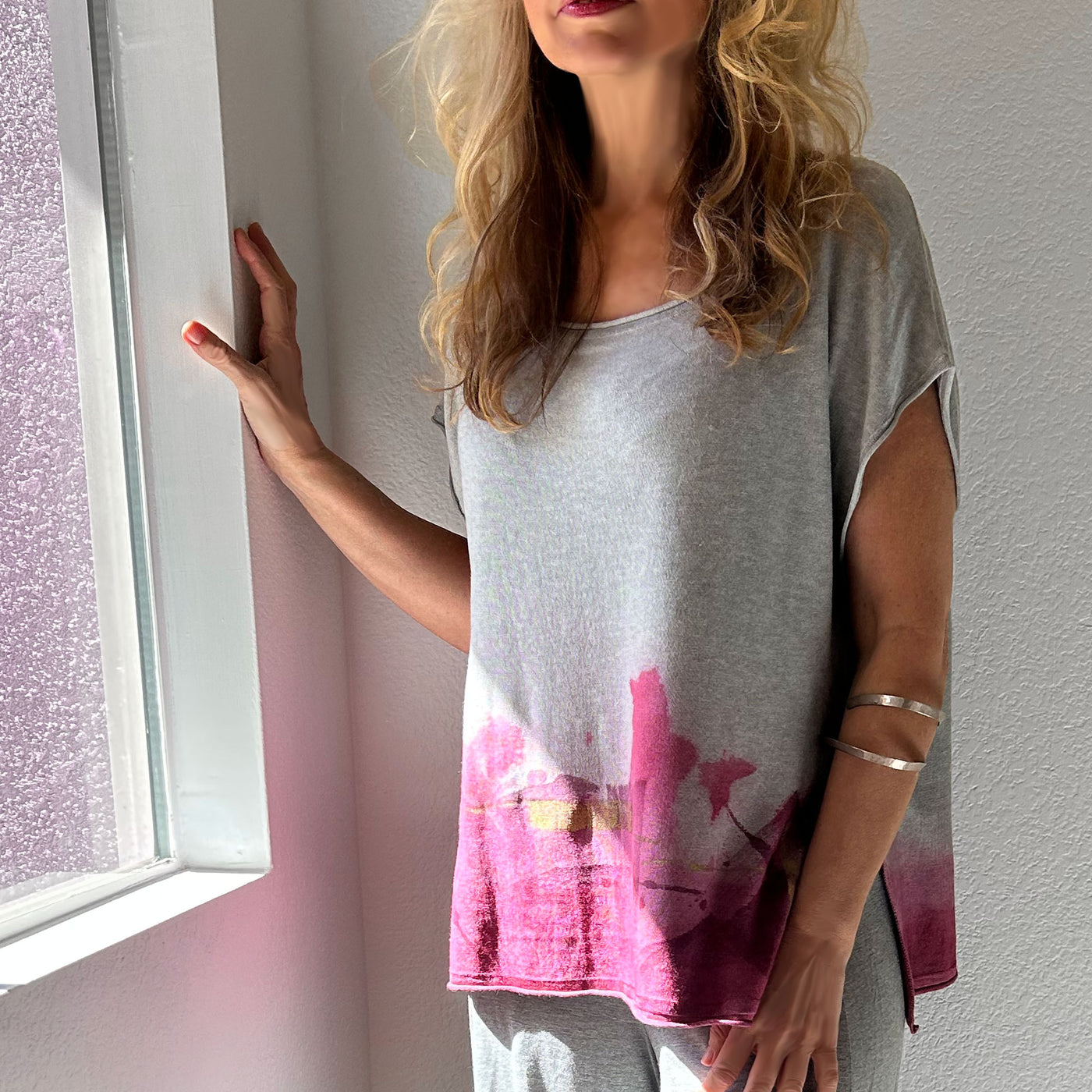 Fine Knit Top Hand Painted by Lynnea