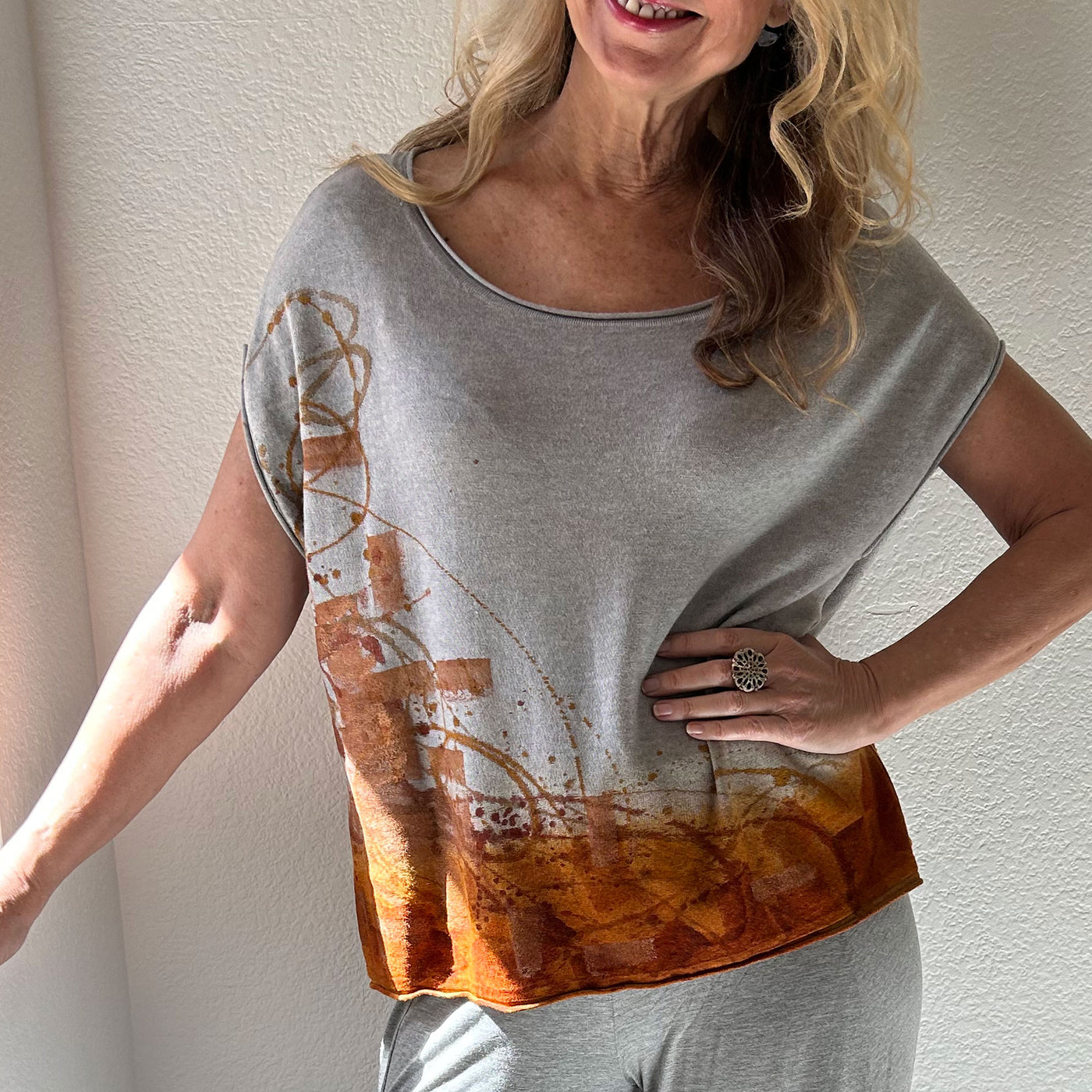 Fine Knit Top Hand Painted by Lynnea
