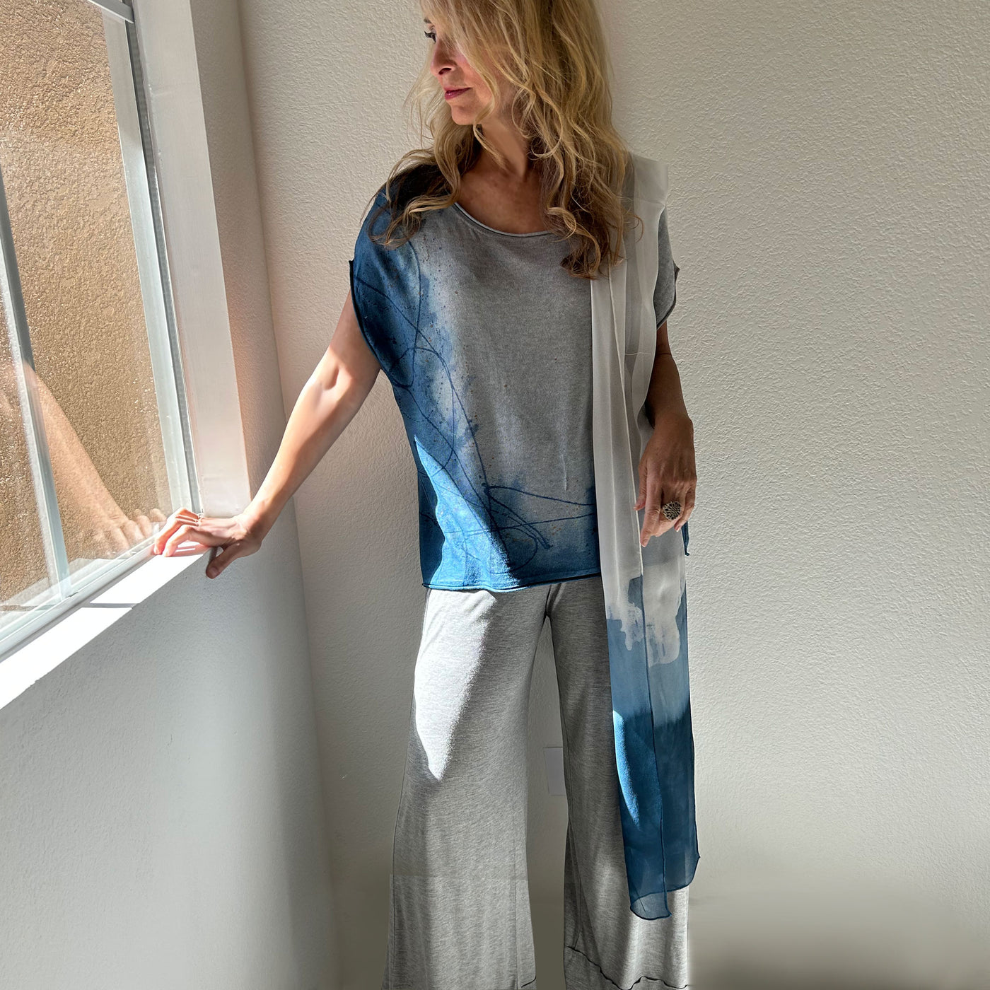 Fine Knit Top Hand Painted by Lynnea