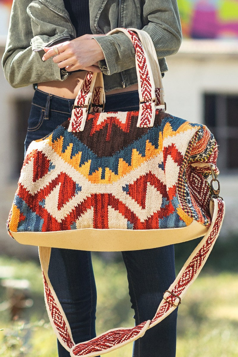 Poppins Carpet Bag Hand Made Navajo Pattern